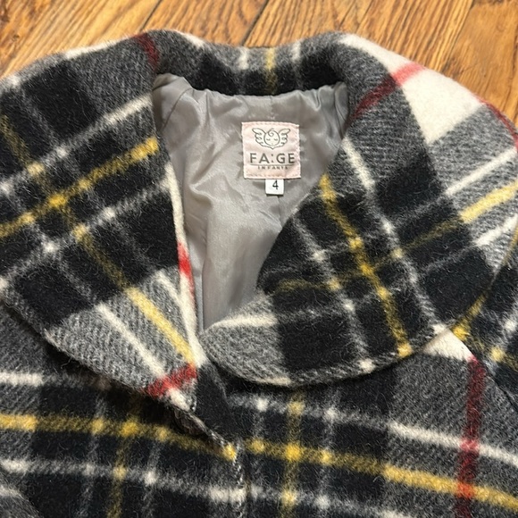 FA GE kids boutique girl toddler circle button down coat peacoat nova check - Picture 2 of 6